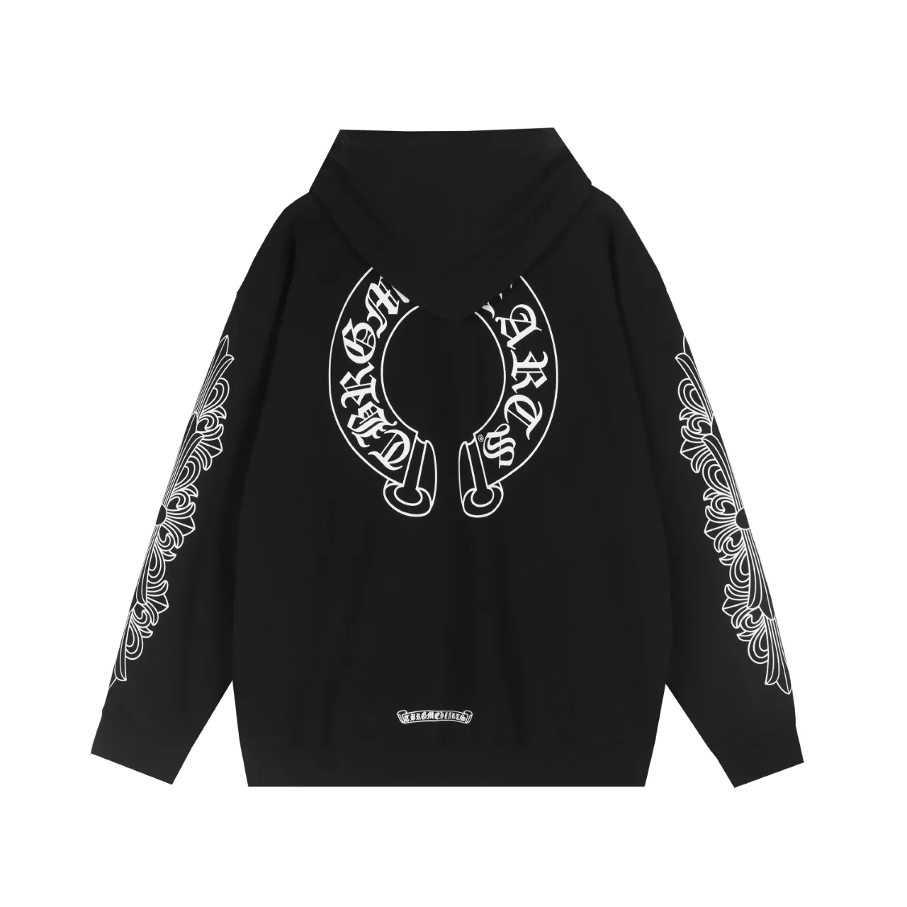 P310 Chrome Hearts Chrome Hearts Horseshoe Printed Hooded Cardigan Sweater Size: SMLXL Color: Black White